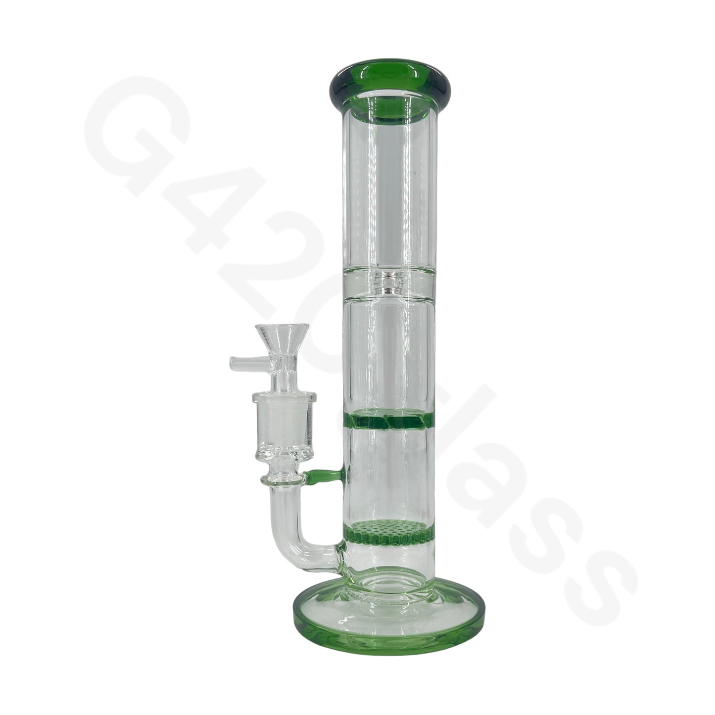 S77   10 Inch Double Honeycomb Screens Glass Water Pipe Hookah Bong