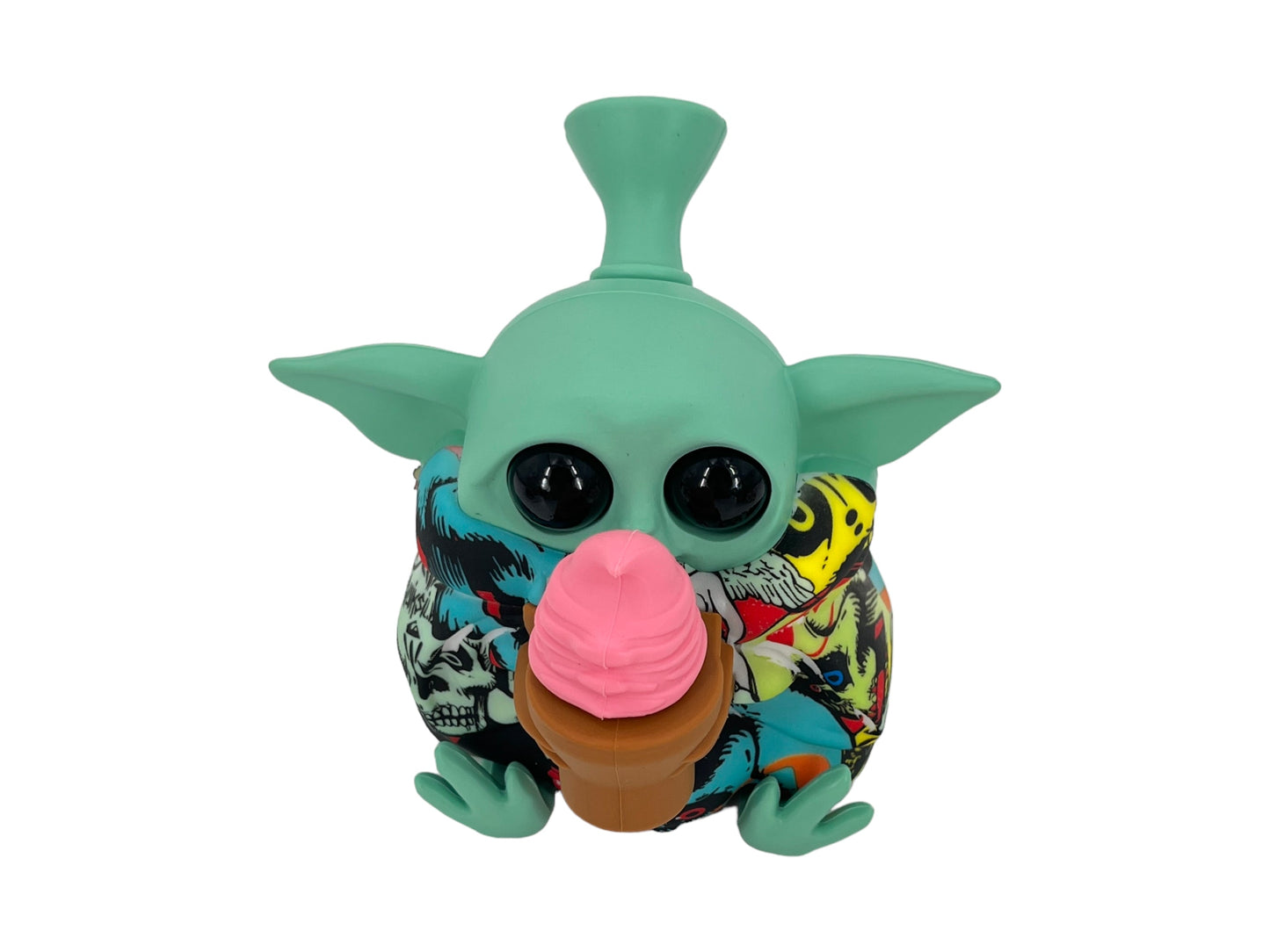 TX185 Baby Yoda Silicone Pipe Glass Bowl Star Wars Collectable Colorful Pattern with Lid