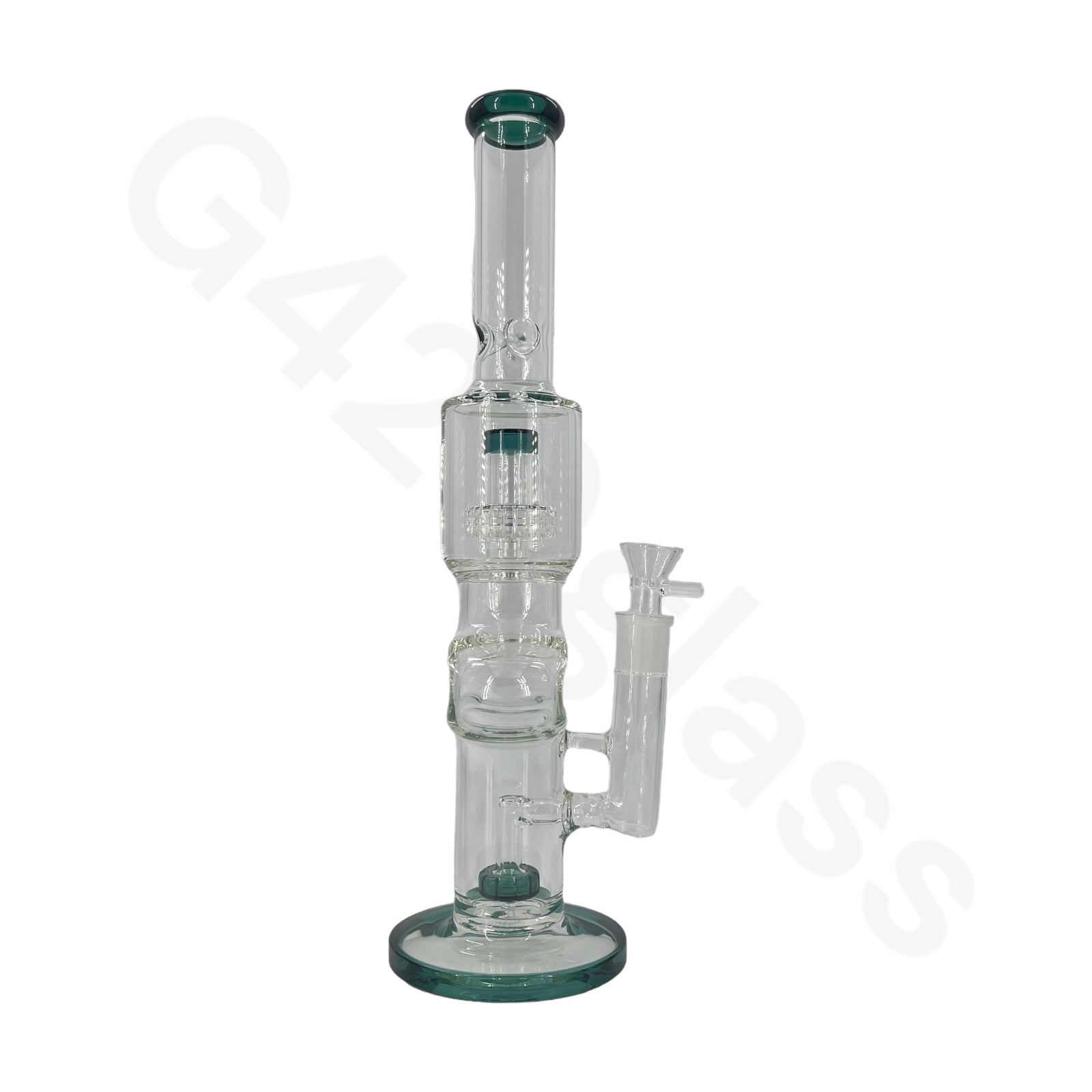 teal smoking glass bong