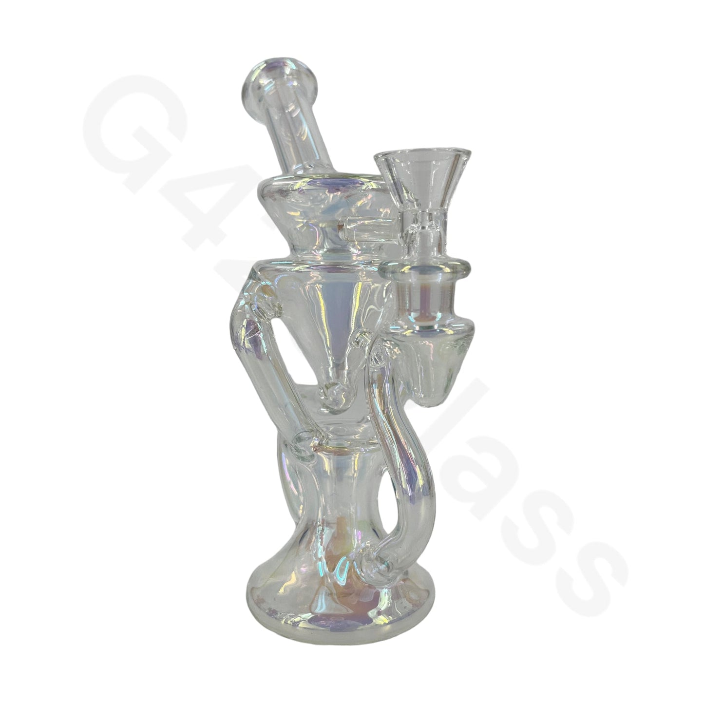 S66   8 Inch Electroplate Recycler Oil Rig Ice Bong | Water Pipe