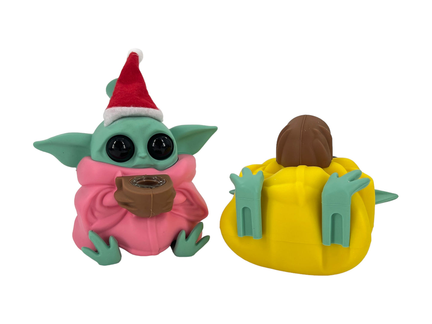 TX190 Gorgeous Baby Yoda Silicone Pipe Glass Bowl Star Wars Collectable Variety Color with Christmas Hat