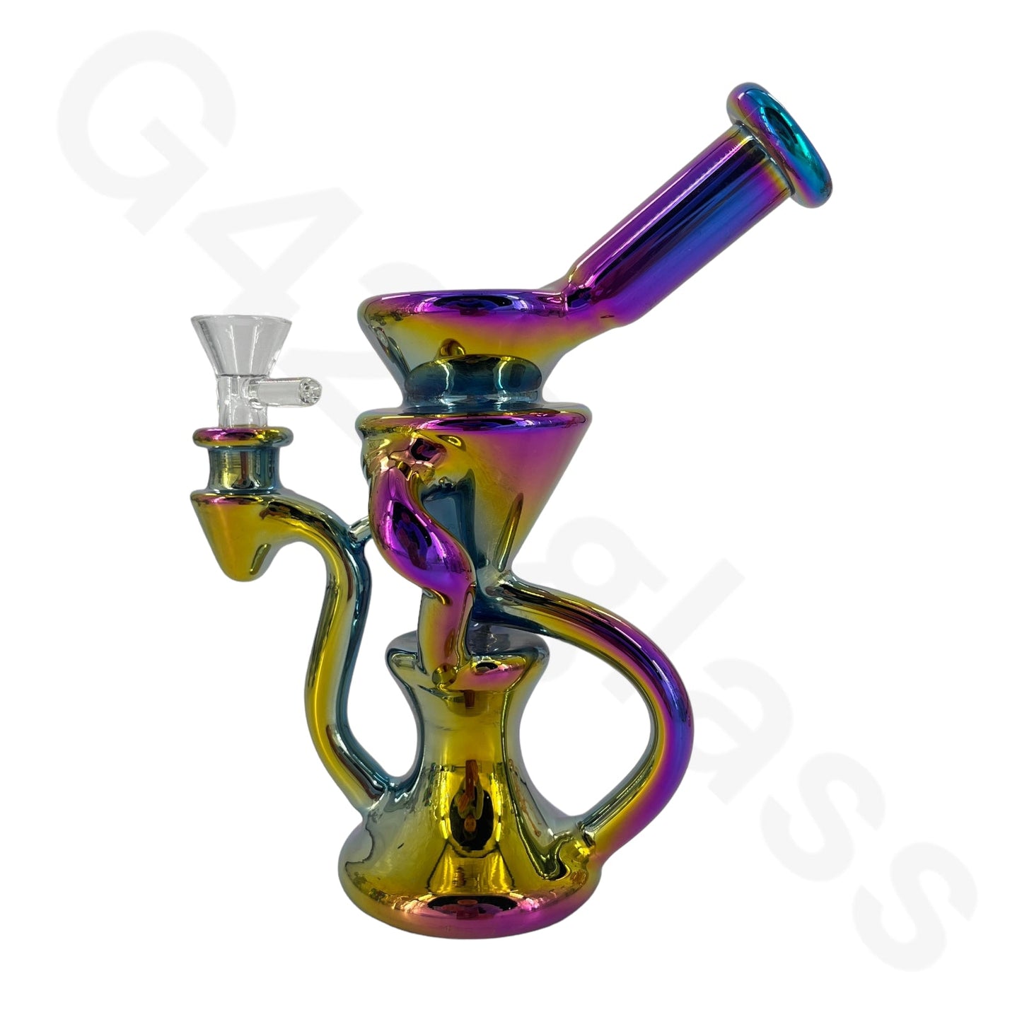 S66   8 Inch Electroplate Recycler Oil Rig Ice Bong | Water Pipe