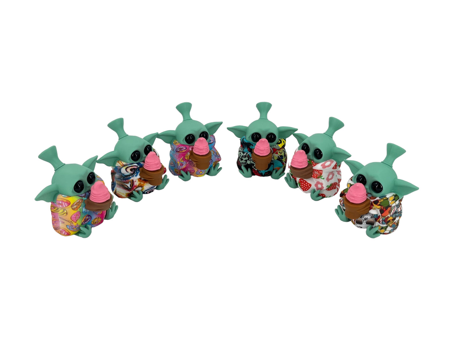 TX185 Baby Yoda Silicone Pipe Glass Bowl Star Wars Collectable Colorful Pattern with Lid