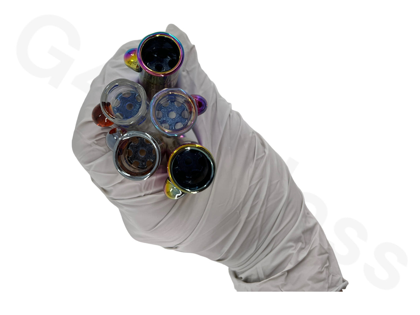 CH3-1  Bowling Chillum Built-in Colorful Honeycomb Screen Glass Chillum Pipe One Hit Glass Pipe