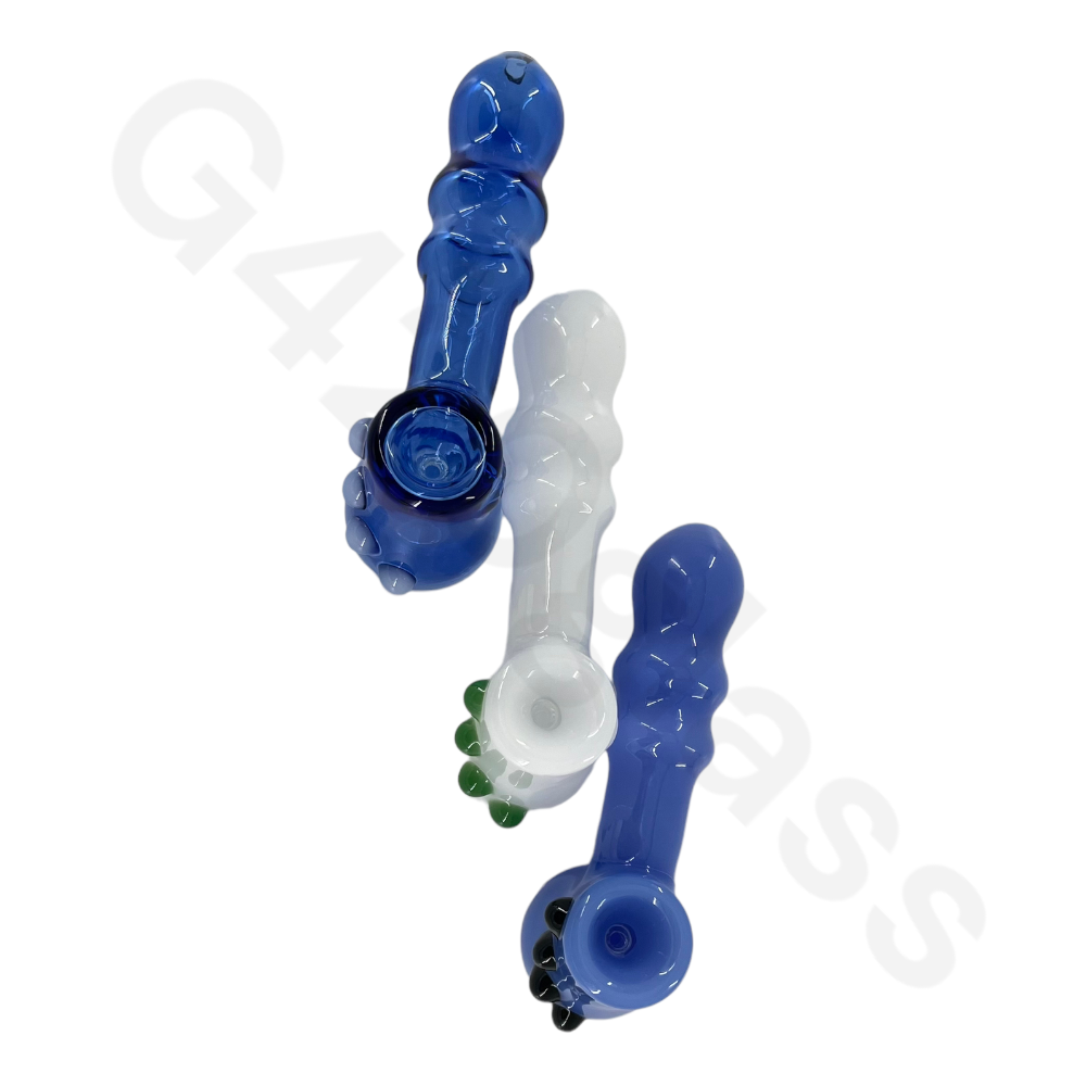 SP087   5 Inch Heavy Duty Hammer Hand Pipes with Colorful Beads | Spoon Pipe