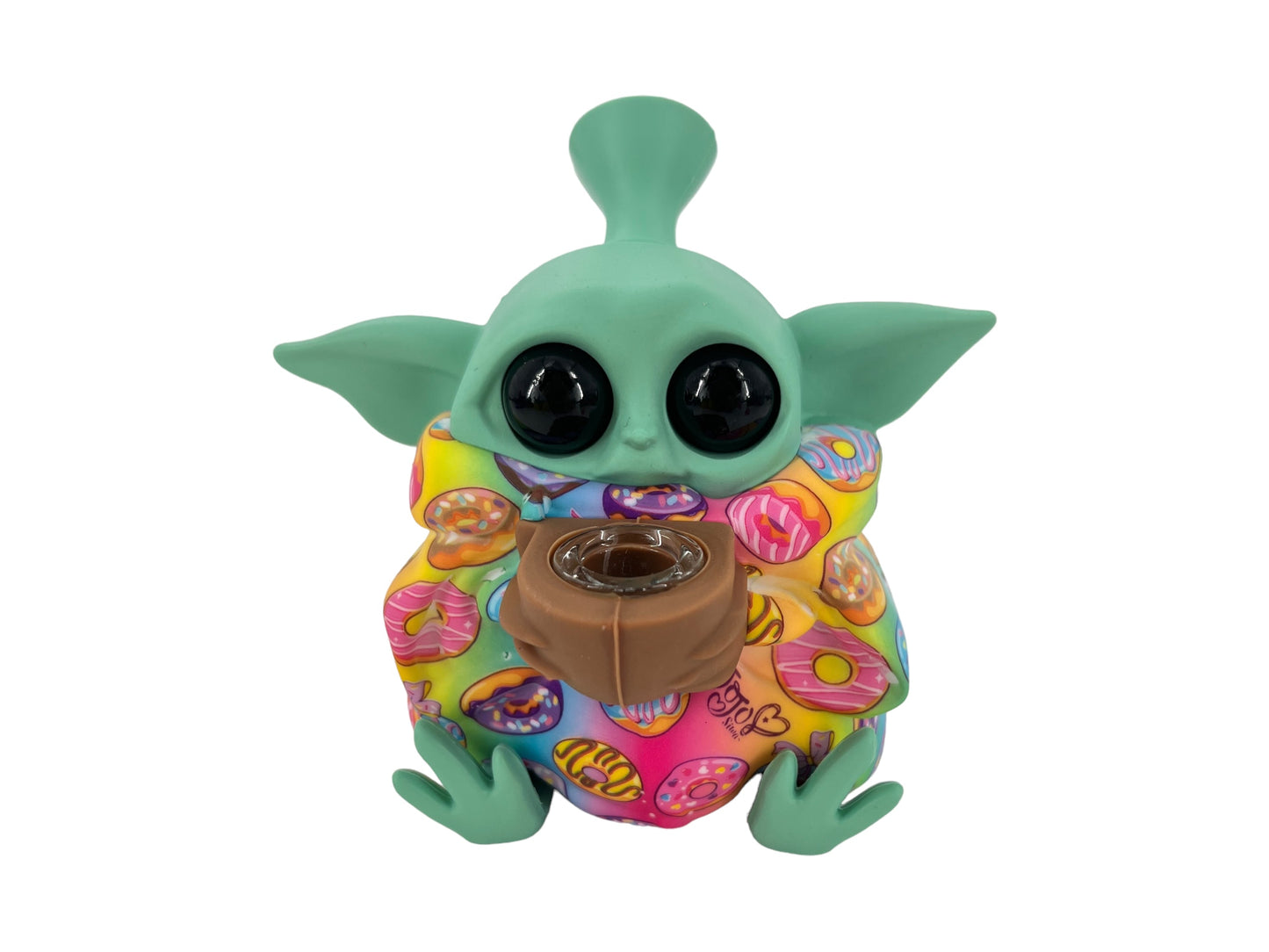 TX191 Baby Yoda Silicone Pipe Glass Bowl Star Wars Collectable Colorful Pattern with Lid