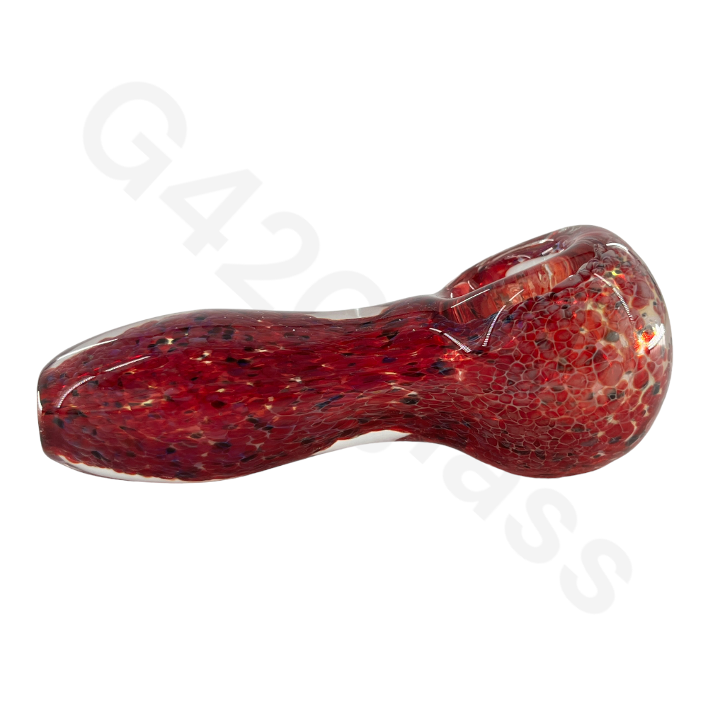 SP083   3 1/2 Inch Fancy Frits Glass Spoon Pipe | G420 Glass Hand Pipe