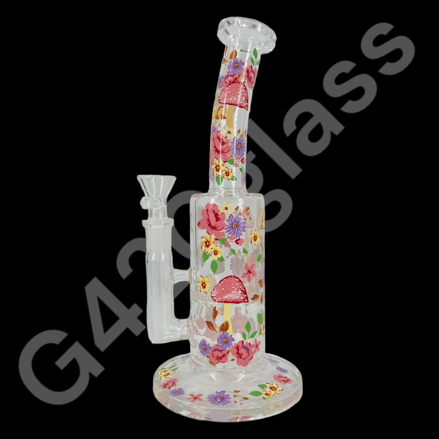 S104    10 Inch Plants Decals Glass Water Pipe Hookah Bong