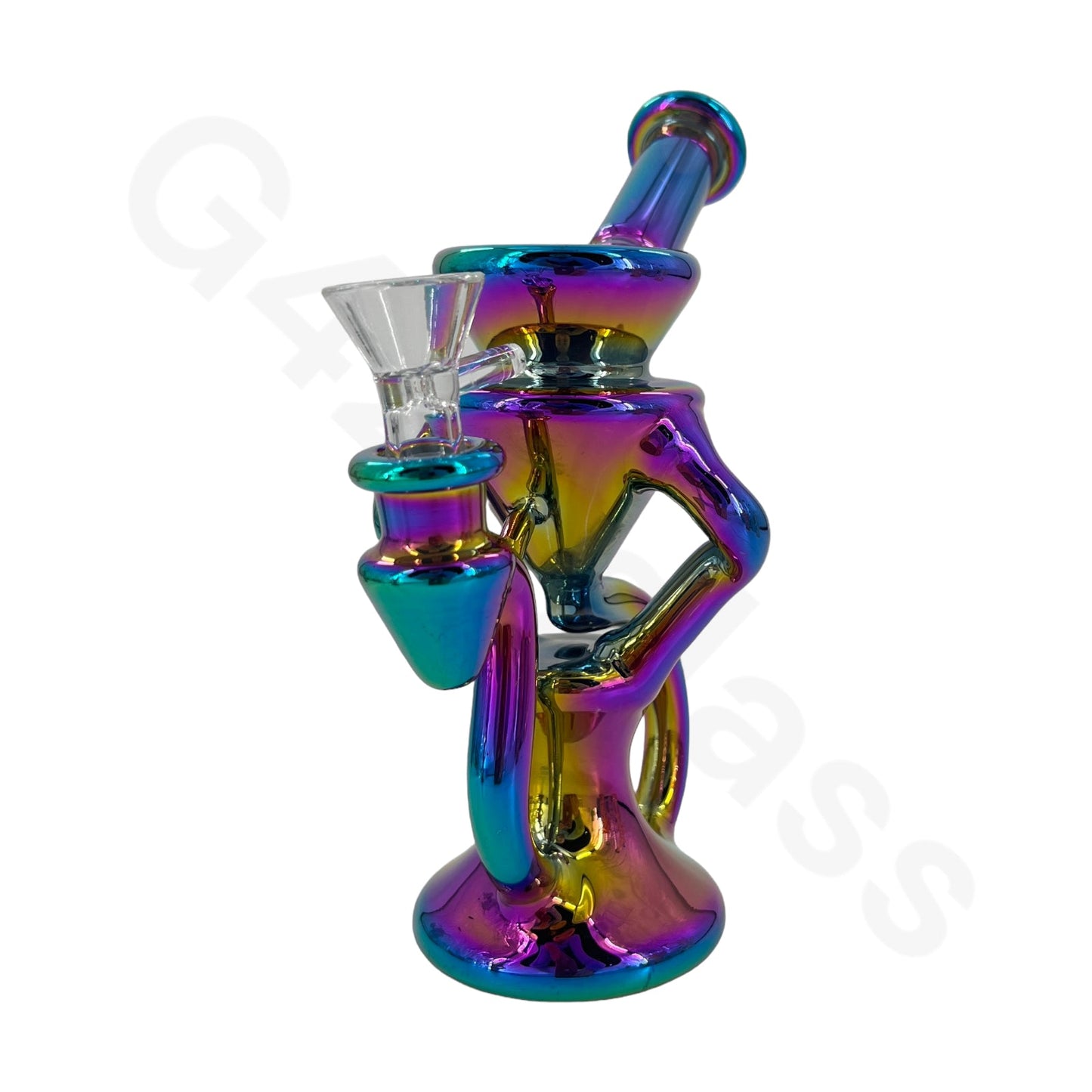 S66   8 Inch Electroplate Recycler Oil Rig Ice Bong | Water Pipe