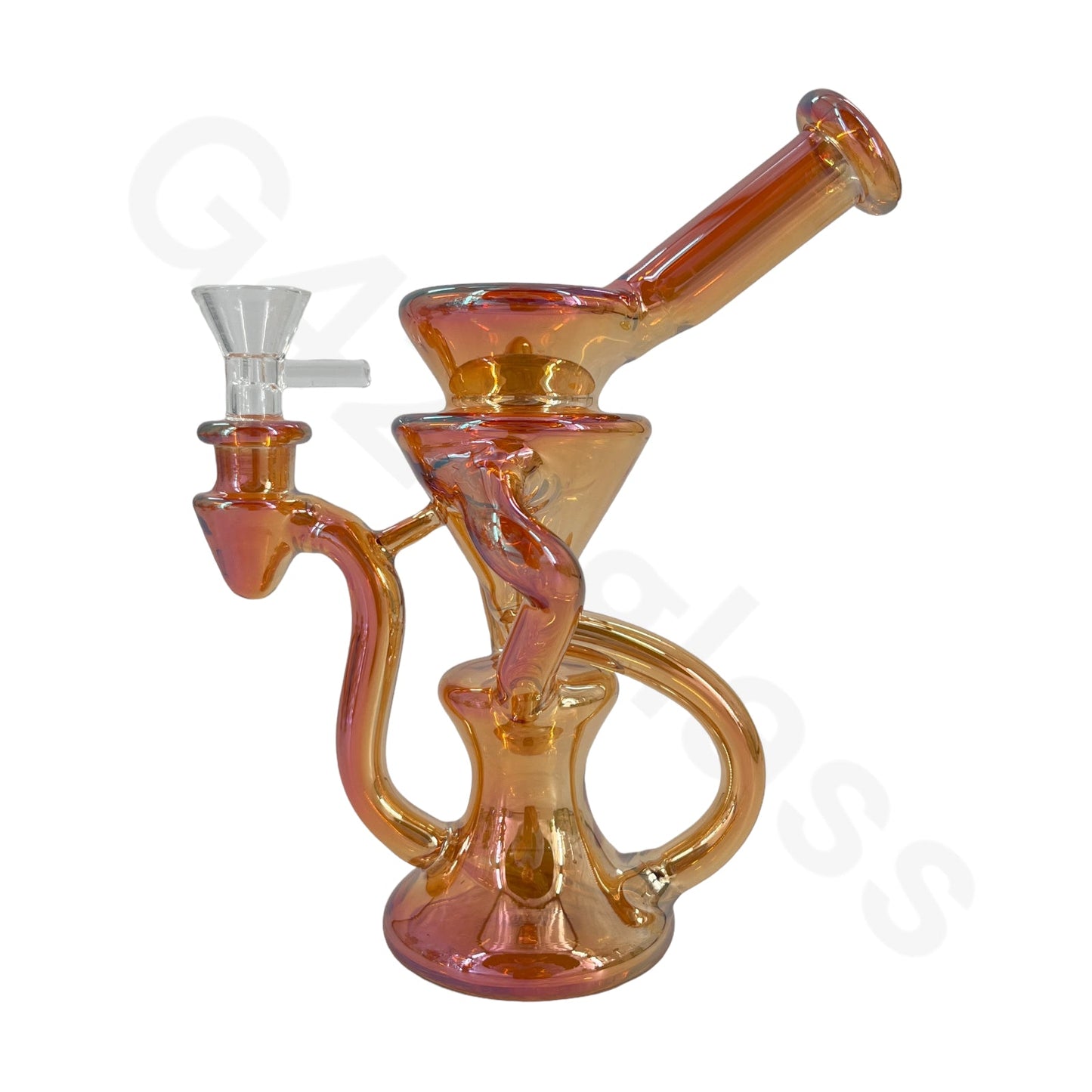 S66   8 Inch Electroplate Recycler Oil Rig Ice Bong | Water Pipe