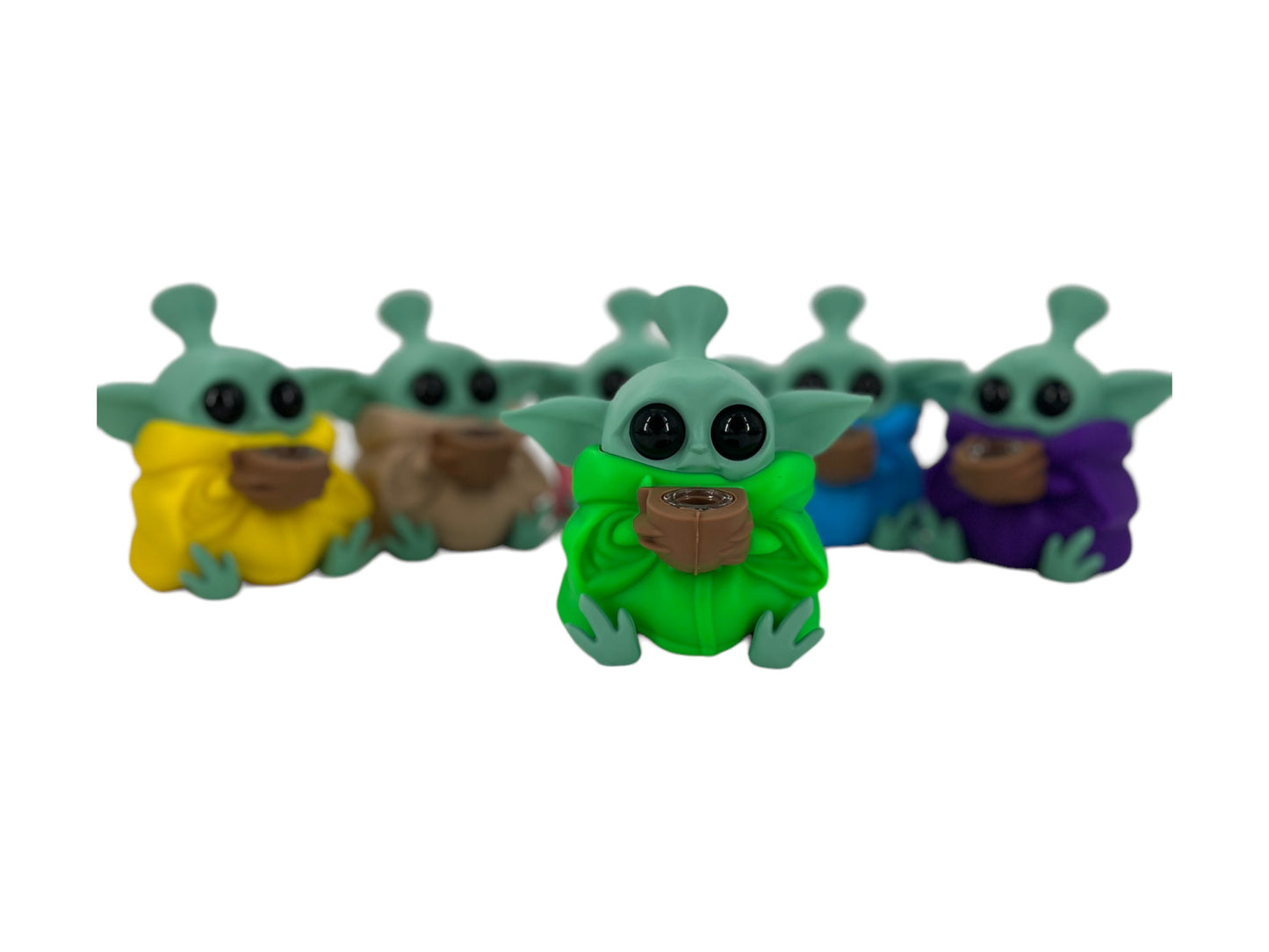 TX179 Gorgeous Baby Yoda Silicone Pipe Glass Bowl Star Wars Collectable Variety Color