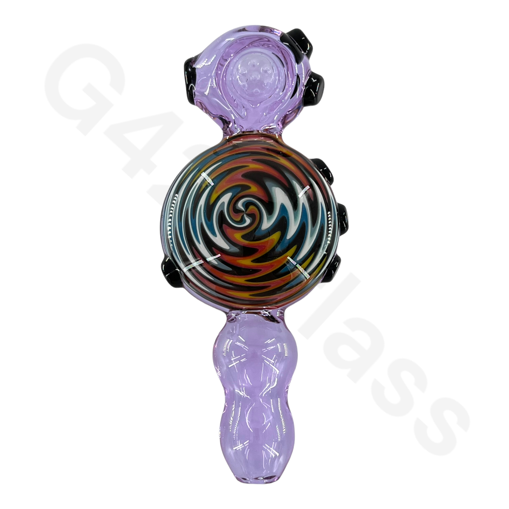 SP81   5 Inch Snail Style Hand Pipe with Colorful Pattern | Built-in Honeycomb Screens