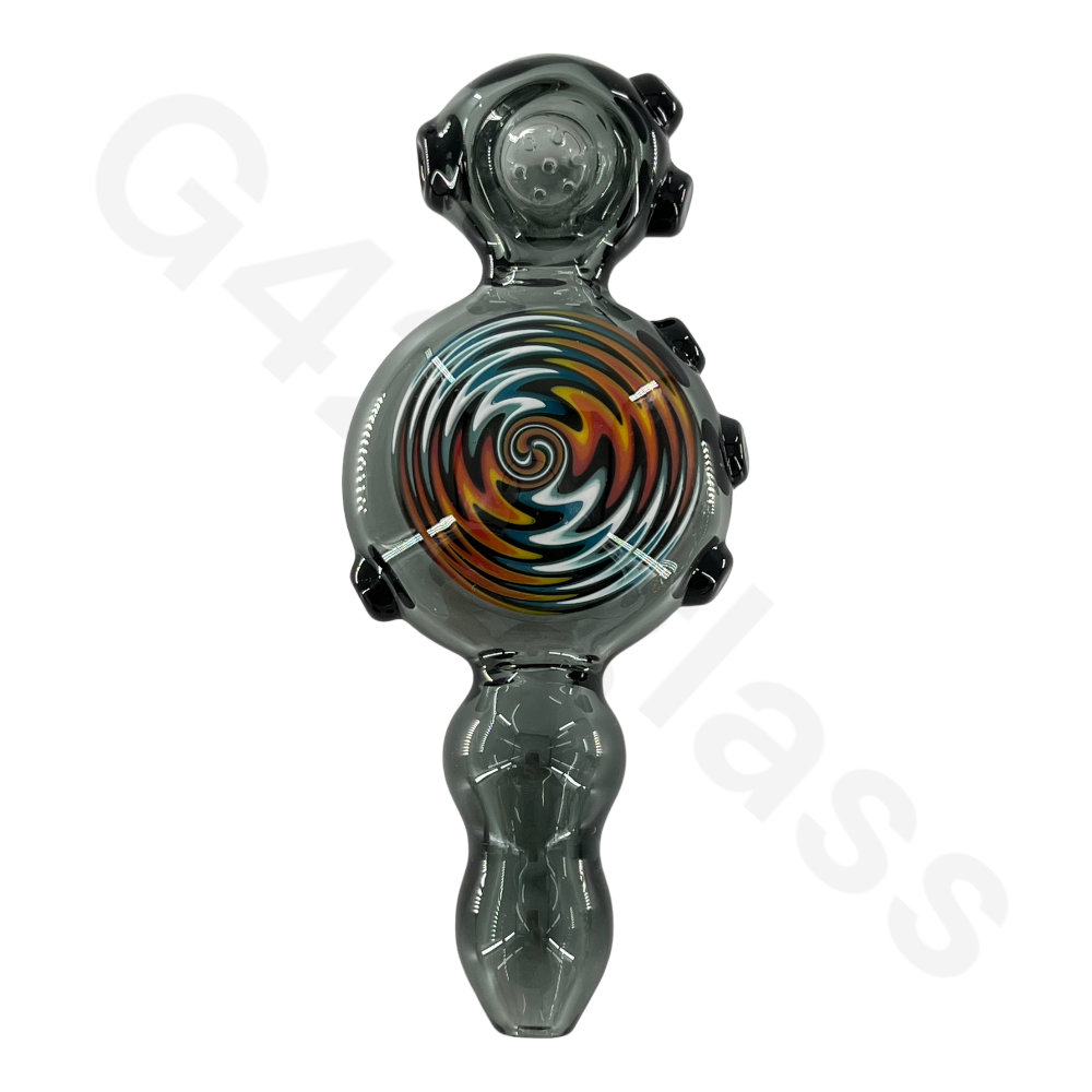 SP81   5 Inch Snail Style Hand Pipe with Colorful Pattern | Built-in Honeycomb Screens