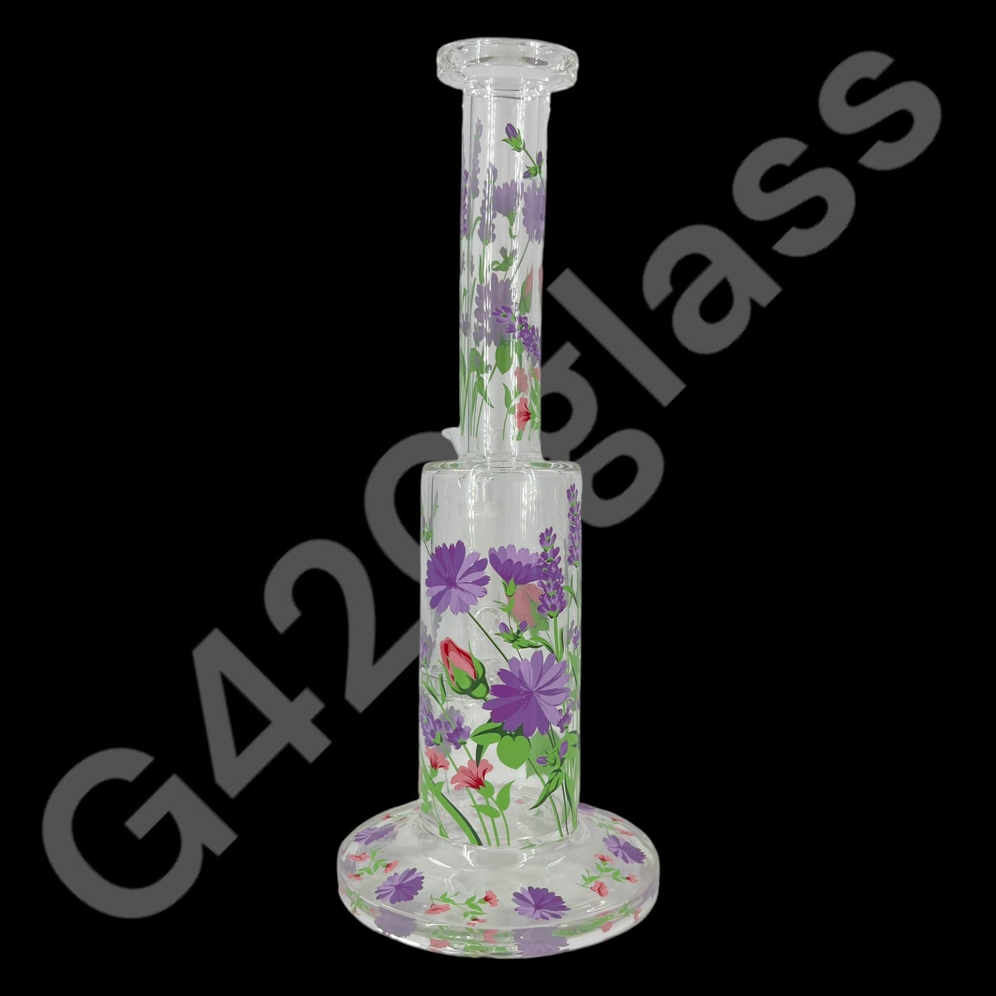 S104    10 Inch Plants Decals Glass Water Pipe Hookah Bong