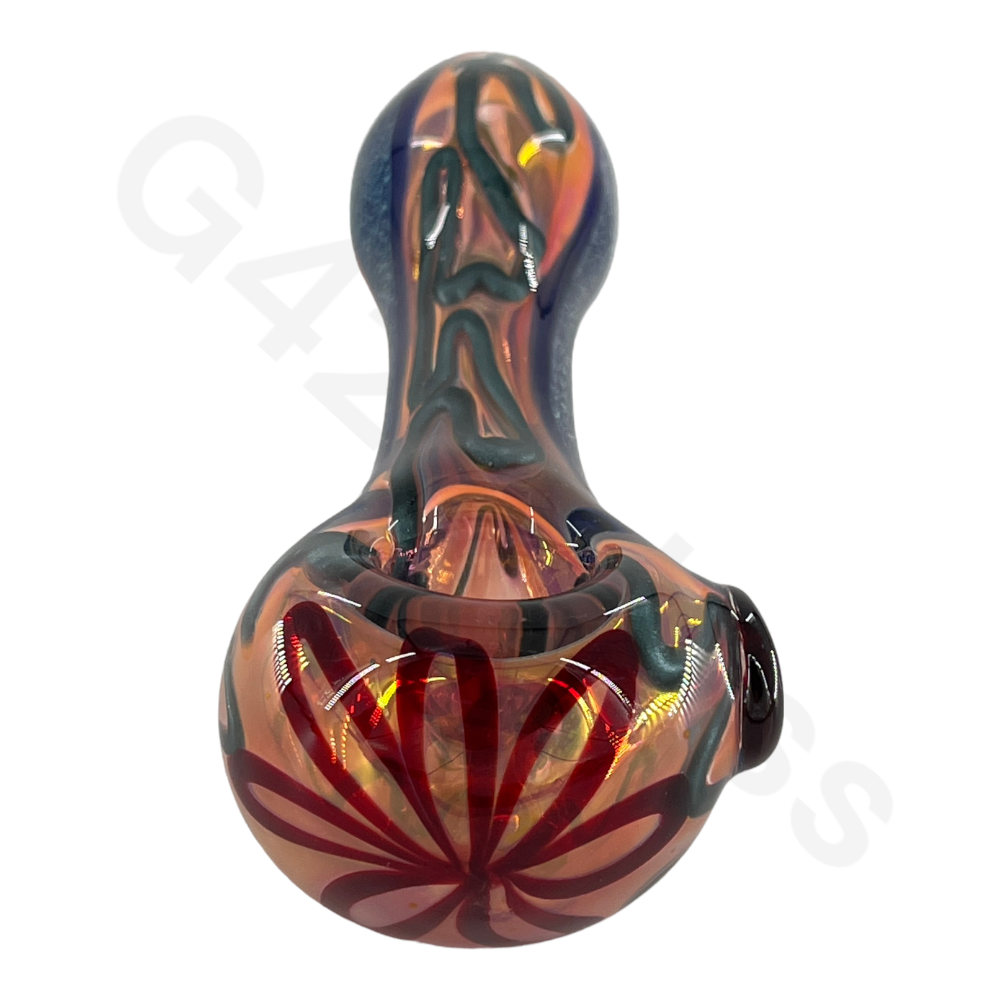 SP054   5 Inch Colorful Swirl Hand Pipe with Dichroic | Head Spoon Pipe