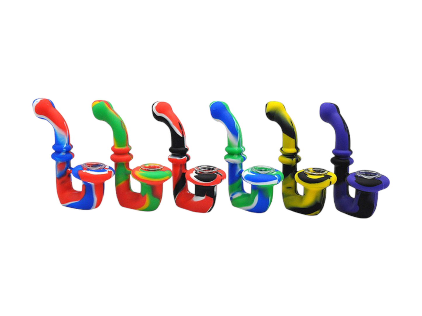 TY13 5.2 Inch Gorgeous Sherlock Silicone Pipe with Glass Bowl Collectable Variety Patterned Color