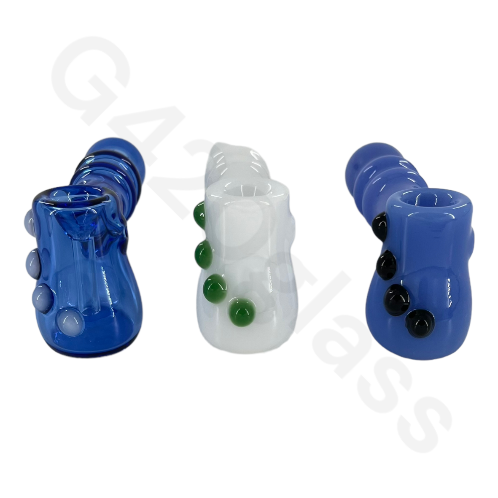 SP087   5 Inch Heavy Duty Hammer Hand Pipes with Colorful Beads | Spoon Pipe