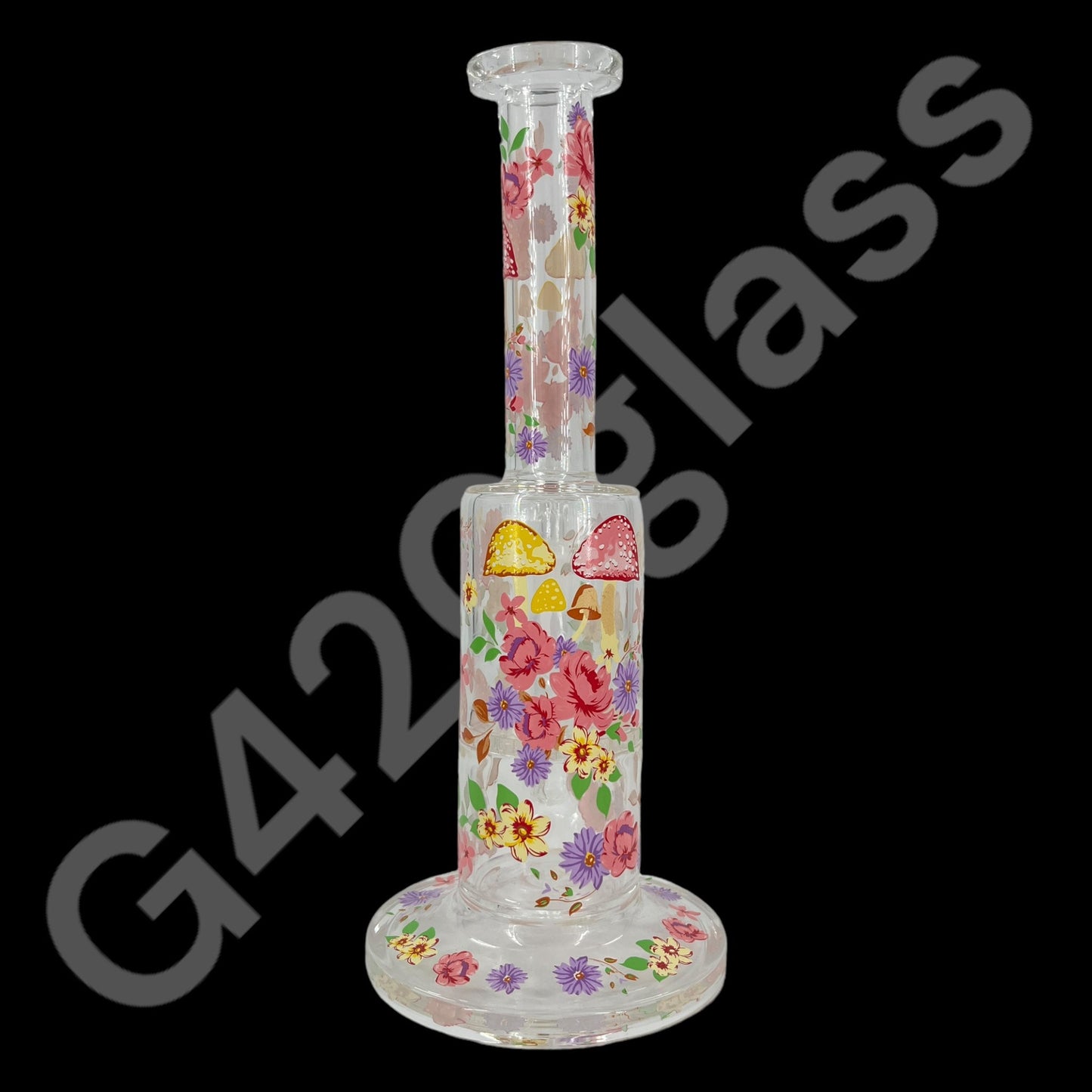 S104    10 Inch Plants Decals Glass Water Pipe Hookah Bong