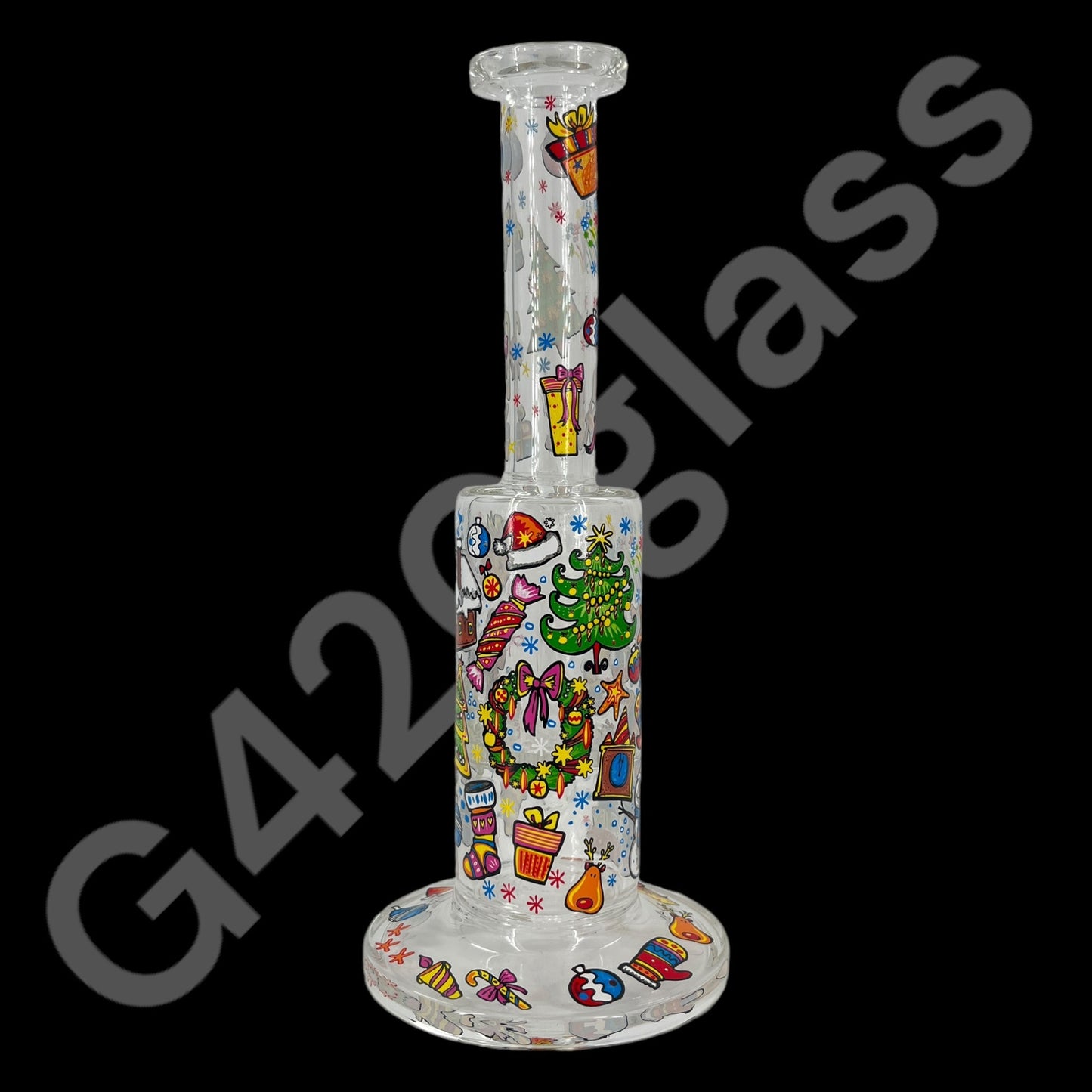 S104    10 Inch Plants Decals Glass Water Pipe Hookah Bong