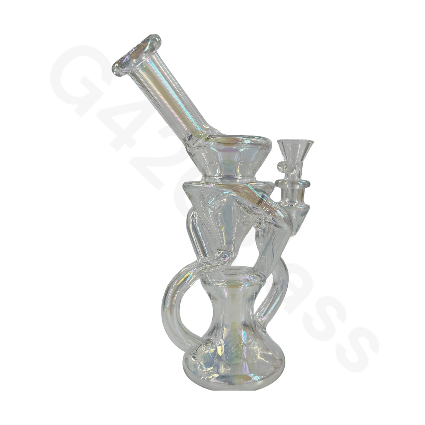 S66   8 Inch Electroplate Recycler Oil Rig Ice Bong | Water Pipe