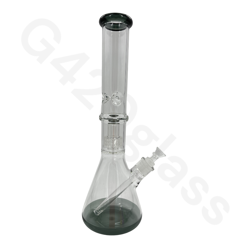 S14   16 Inch Beaker Base Ice Bong Heavy Duty W/ Lattice Showerhead