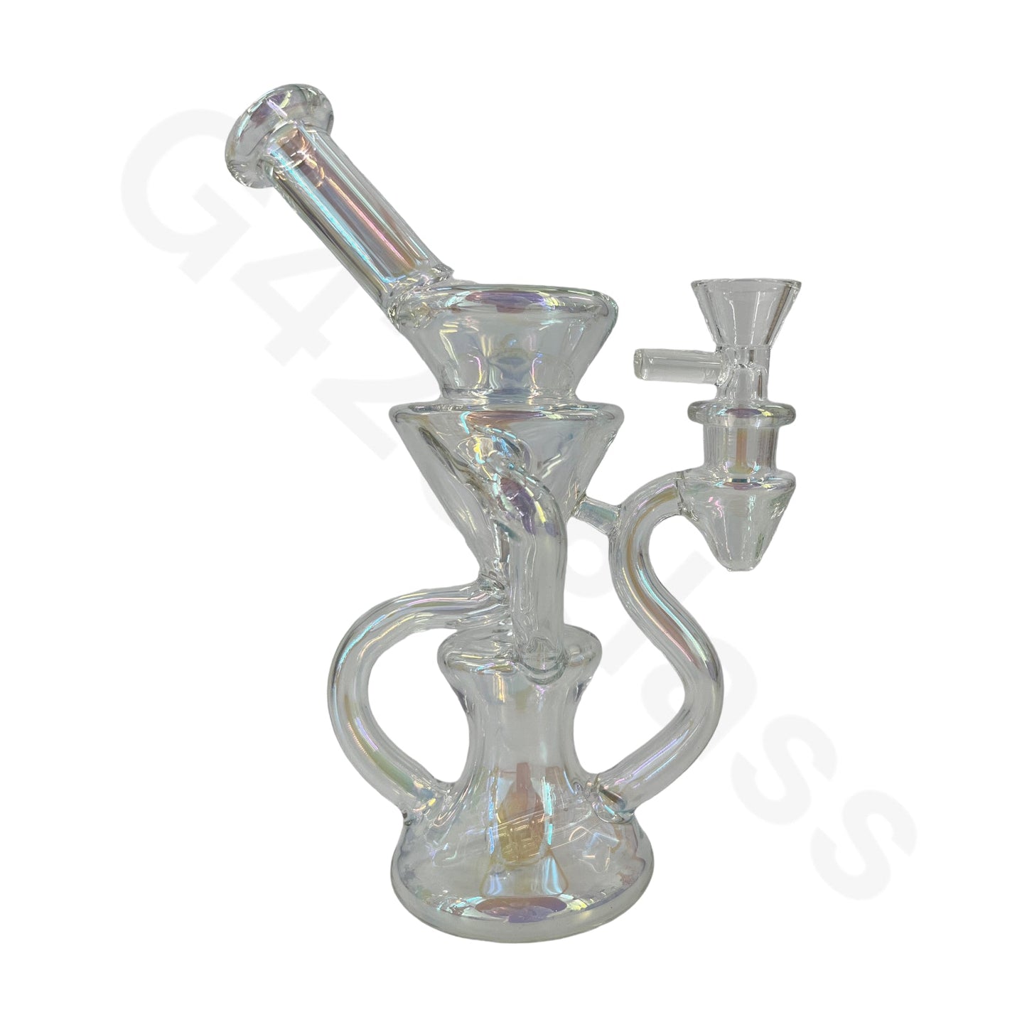 S66   8 Inch Electroplate Recycler Oil Rig Ice Bong | Water Pipe