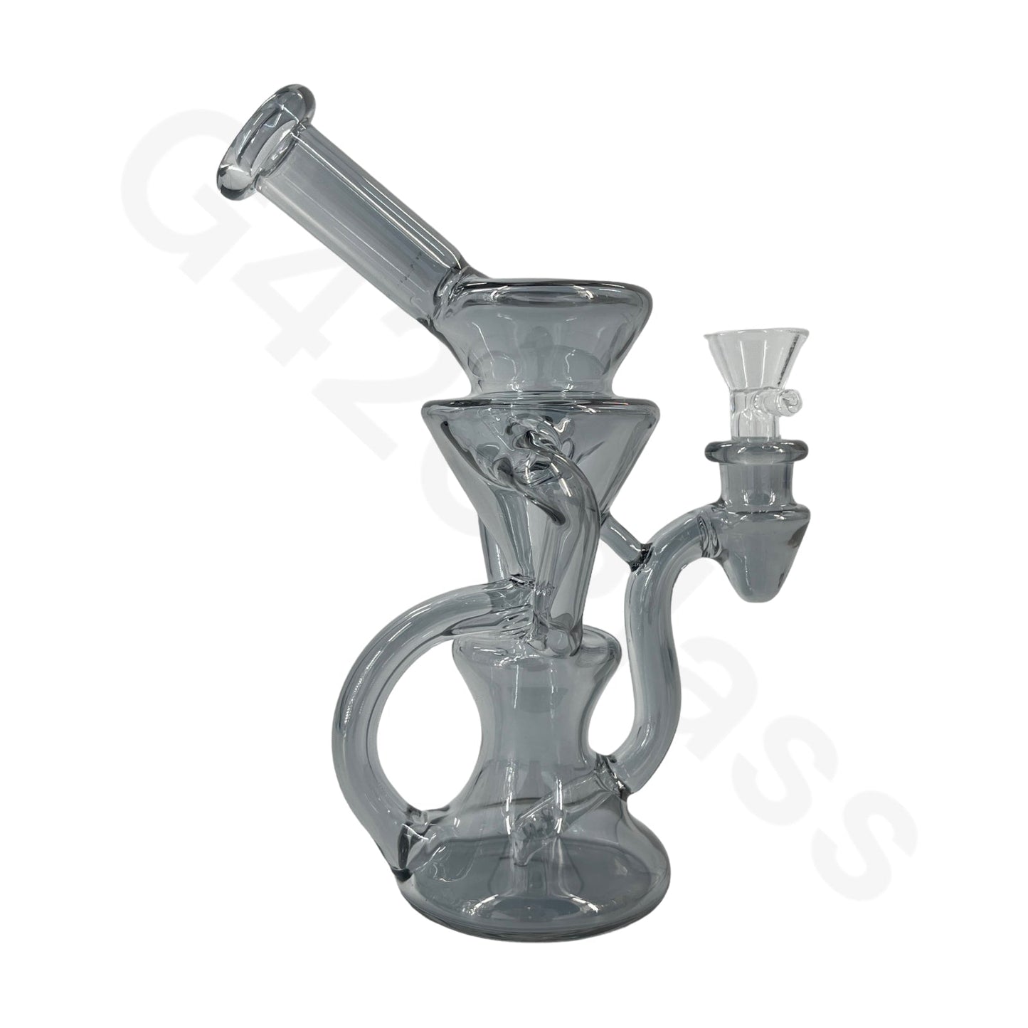 S66   8 Inch Electroplate Recycler Oil Rig Ice Bong | Water Pipe