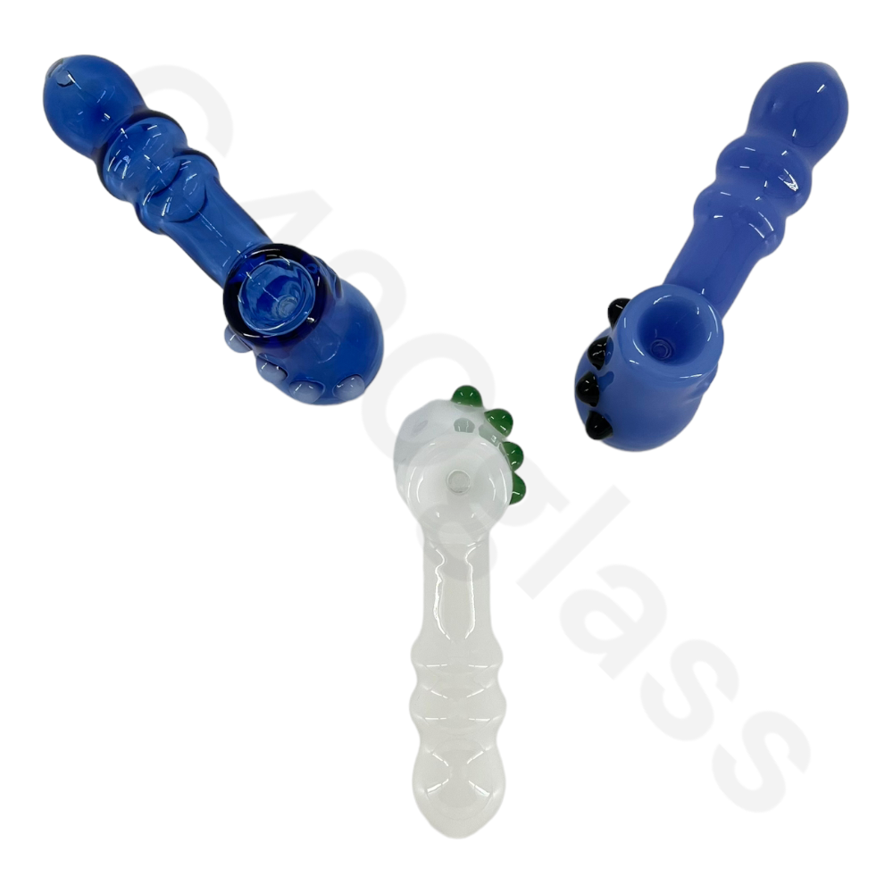 SP087   5 Inch Heavy Duty Hammer Hand Pipes with Colorful Beads | Spoon Pipe