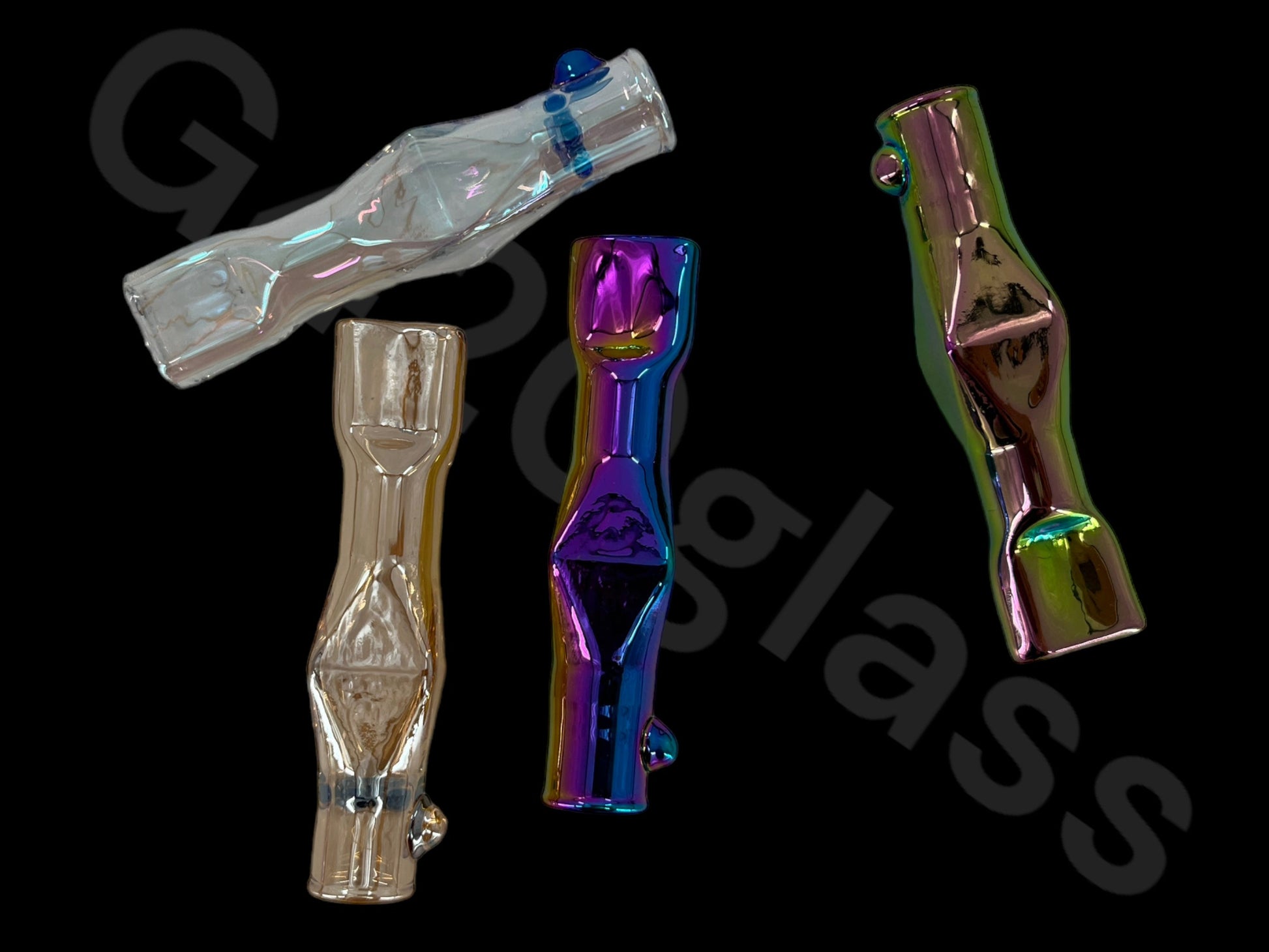 multiple color chillum glass pipe