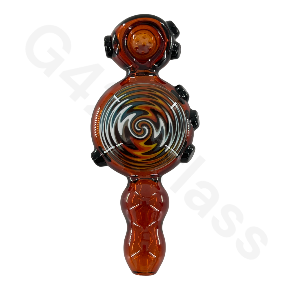 SP81   5 Inch Snail Style Hand Pipe with Colorful Pattern | Built-in Honeycomb Screens