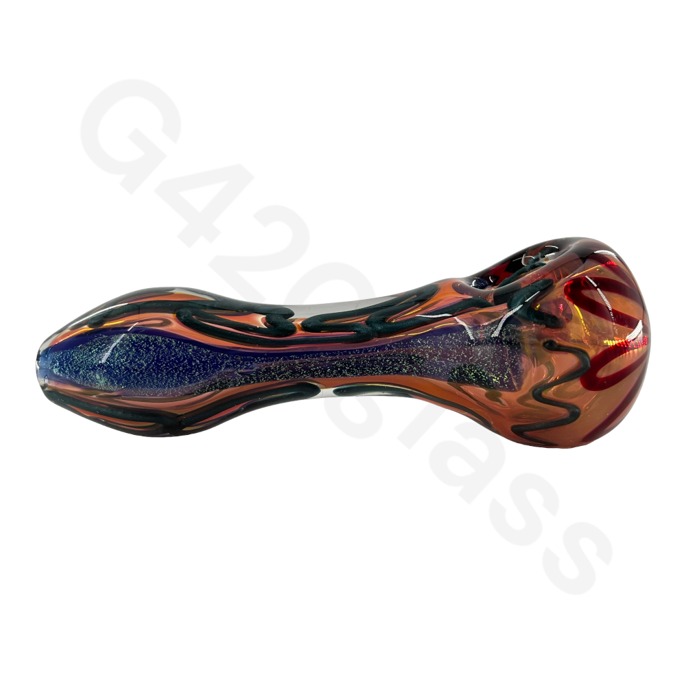 SP054   5 Inch Colorful Swirl Hand Pipe with Dichroic | Head Spoon Pipe