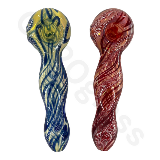 SP058   5 Inch Twisted Hand Pipes | Glass Smoking Pipe