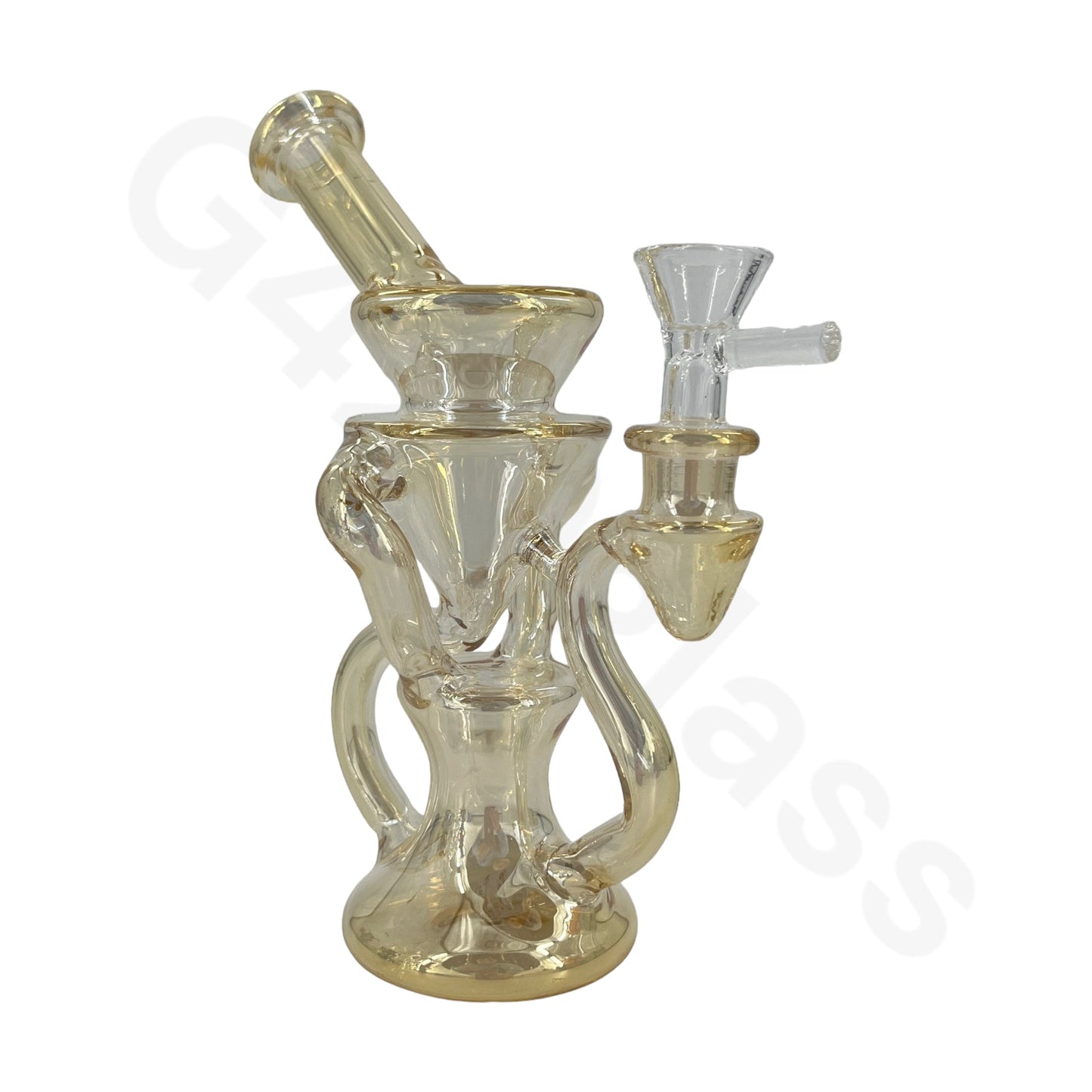 S66   8 Inch Electroplate Recycler Oil Rig Ice Bong | Water Pipe