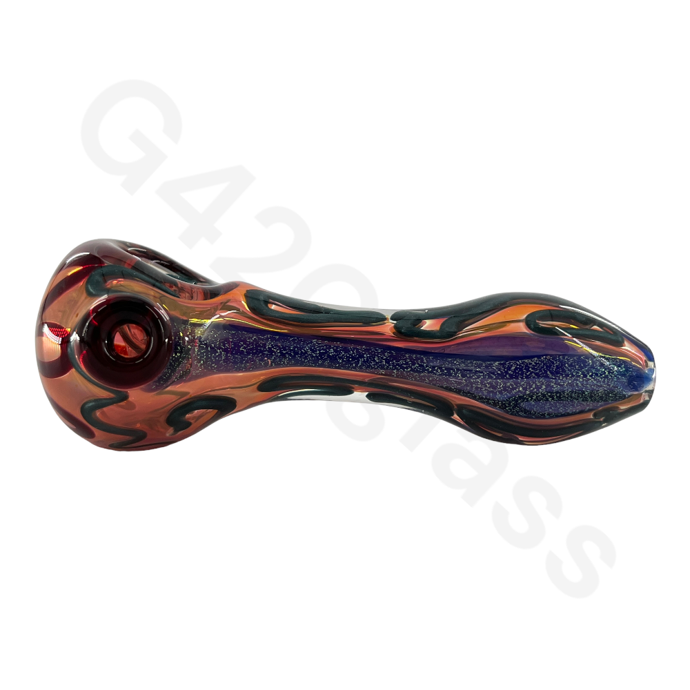 SP054   5 Inch Colorful Swirl Hand Pipe with Dichroic | Head Spoon Pipe