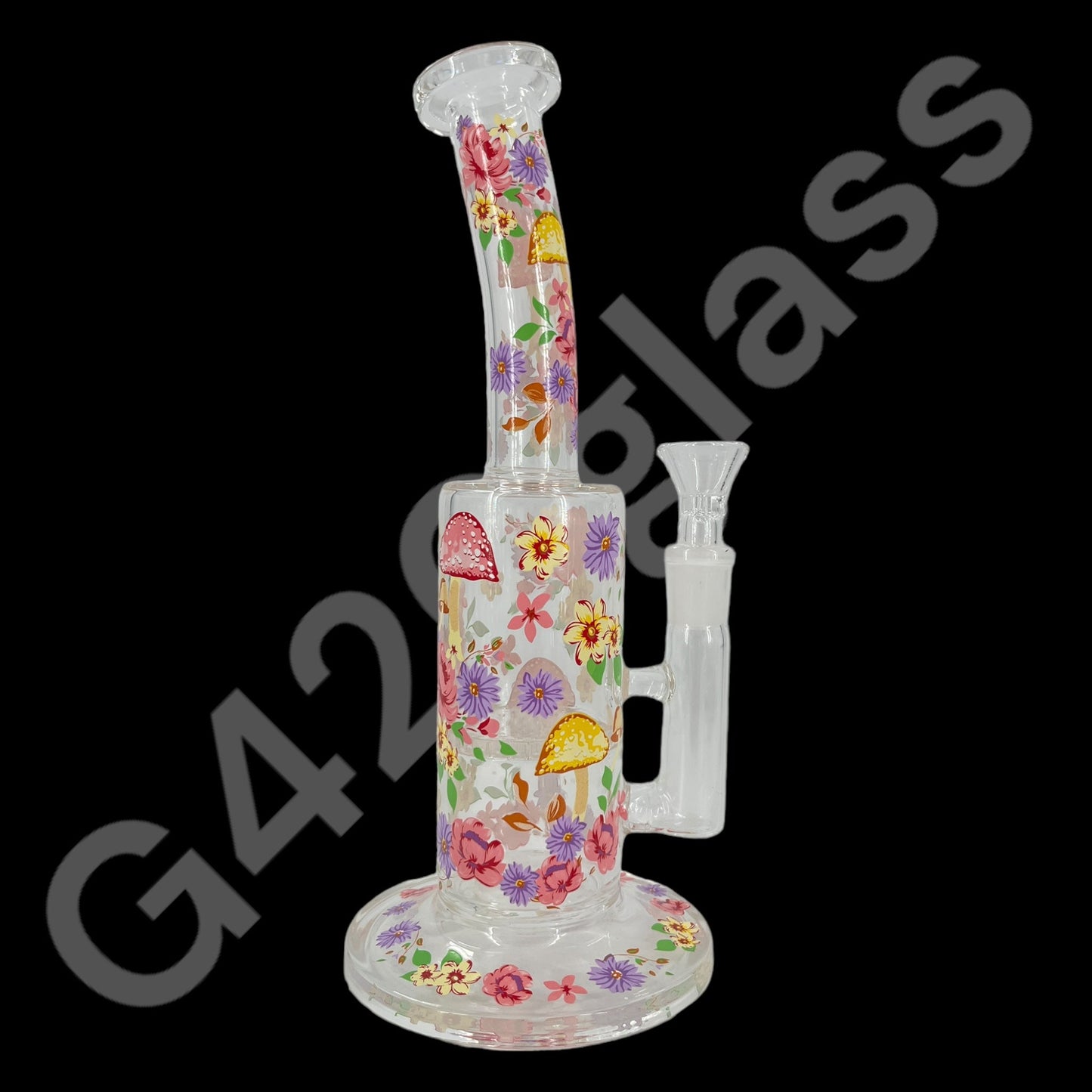 S104    10 Inch Plants Decals Glass Water Pipe Hookah Bong