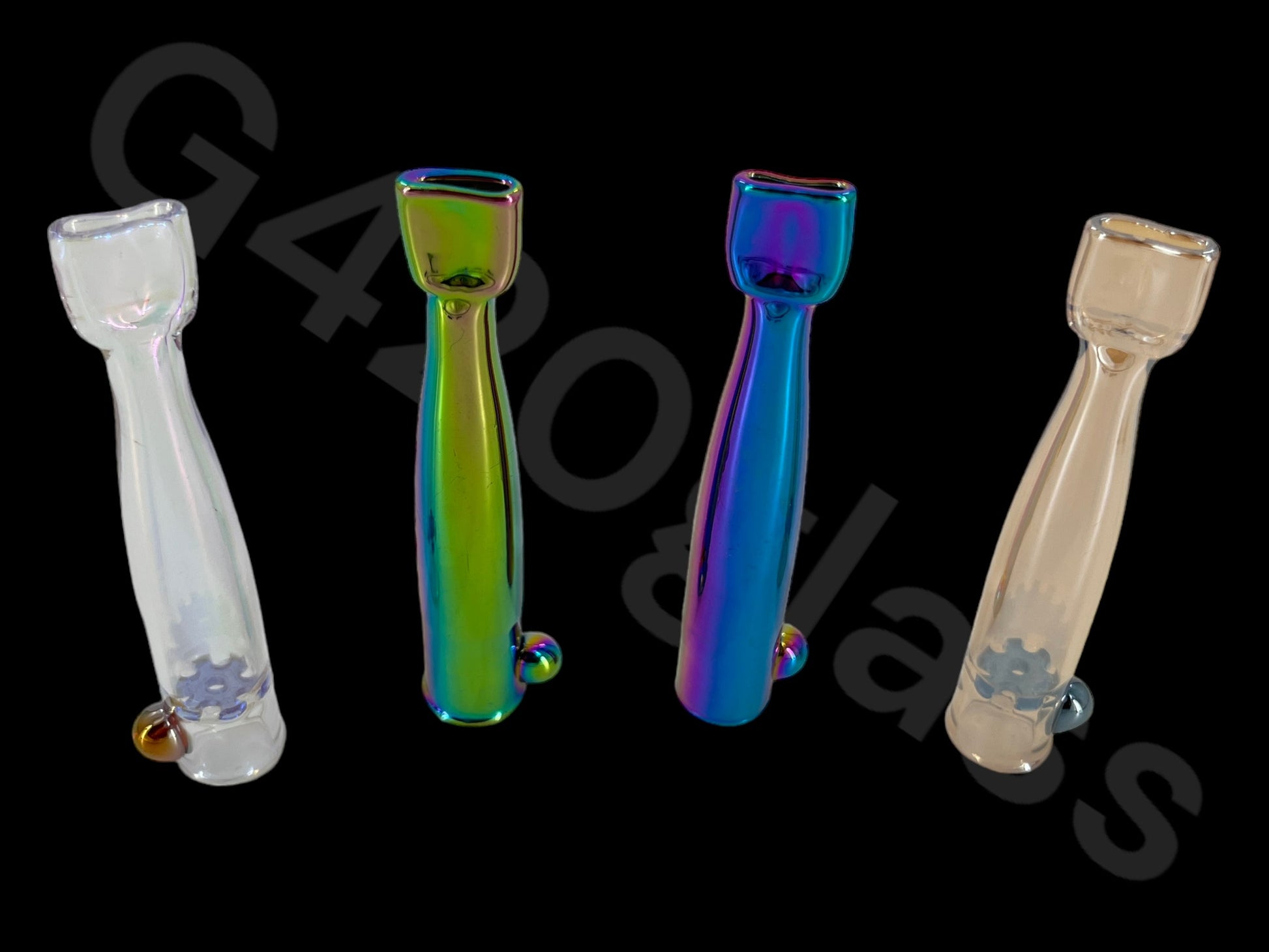 multiple color chillum glass pipe