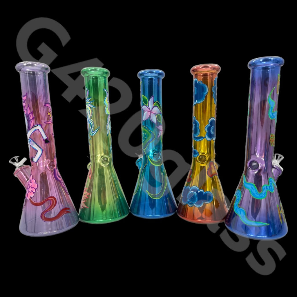 Heavy Duty Beaker Bong Sandblast | 14 Inch