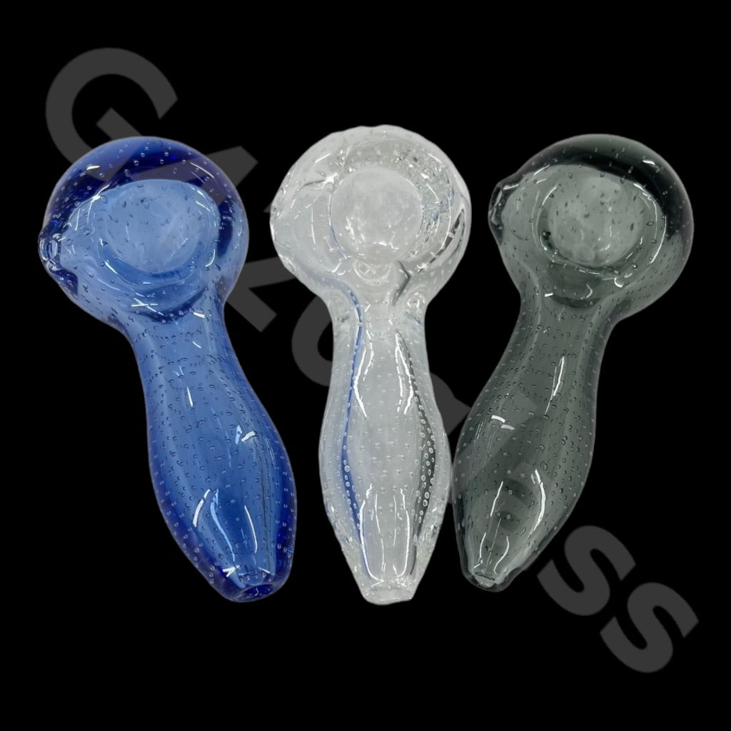 SP047   4 Inch Bubble Matrix Spoon Smoking Pipes  | Colors Vary