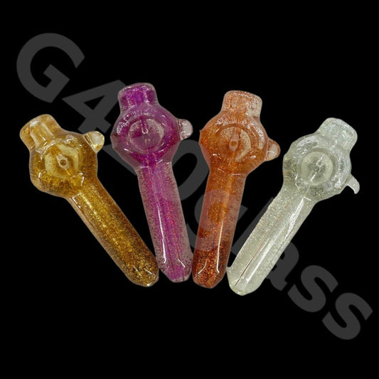 SP084   4 Inch G420glass Freezable Glycerin Glitter Spoon Pipe | Colors Vary