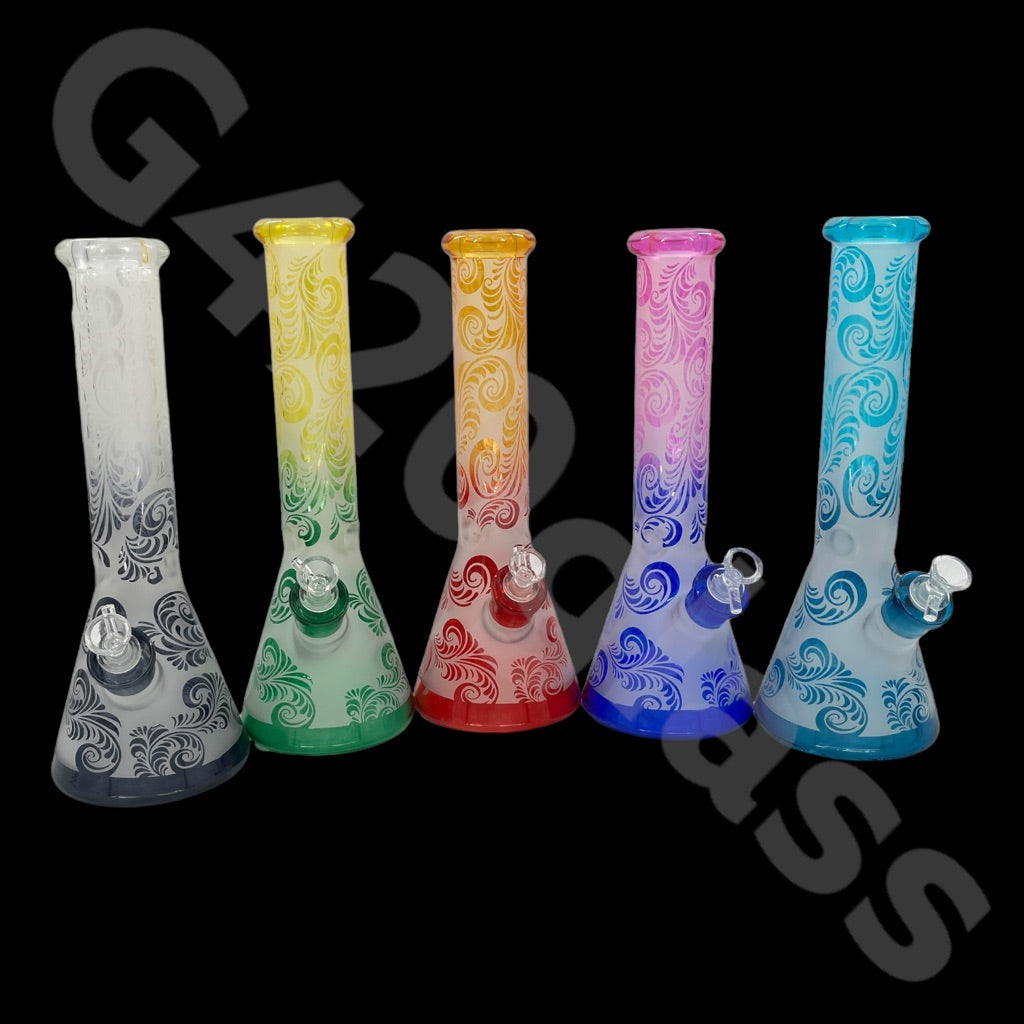 Heavy Duty Beaker Bong Sandblast | 14 Inch