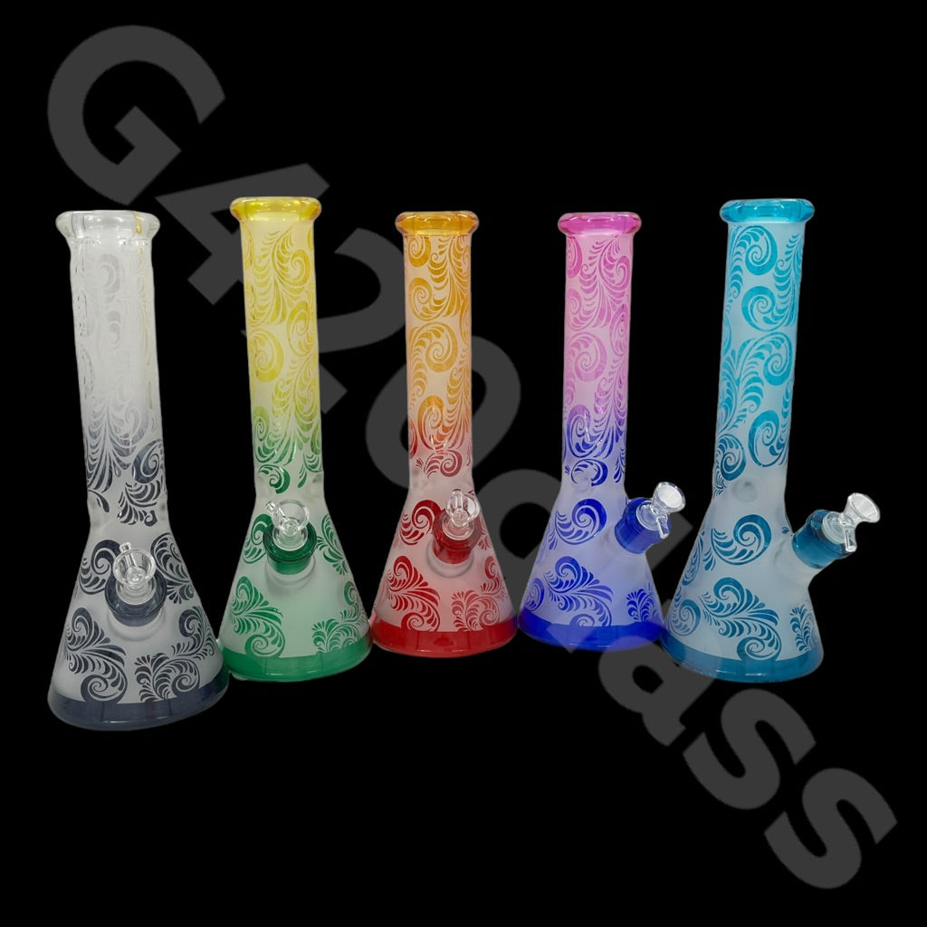 Heavy Duty Beaker Bong Sandblast | 14 Inch