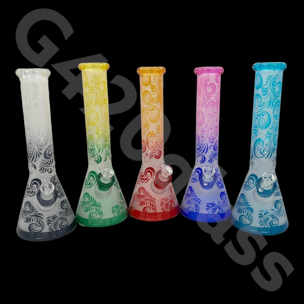 Heavy Duty Beaker Bong Sandblast | 14 Inch