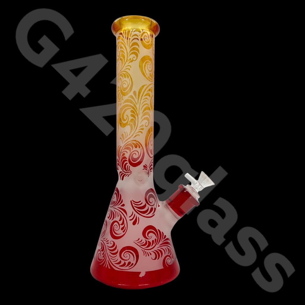 Heavy Duty Beaker Bong Sandblast | 14 Inch