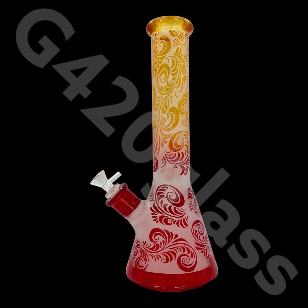 Heavy Duty Beaker Bong Sandblast | 14 Inch