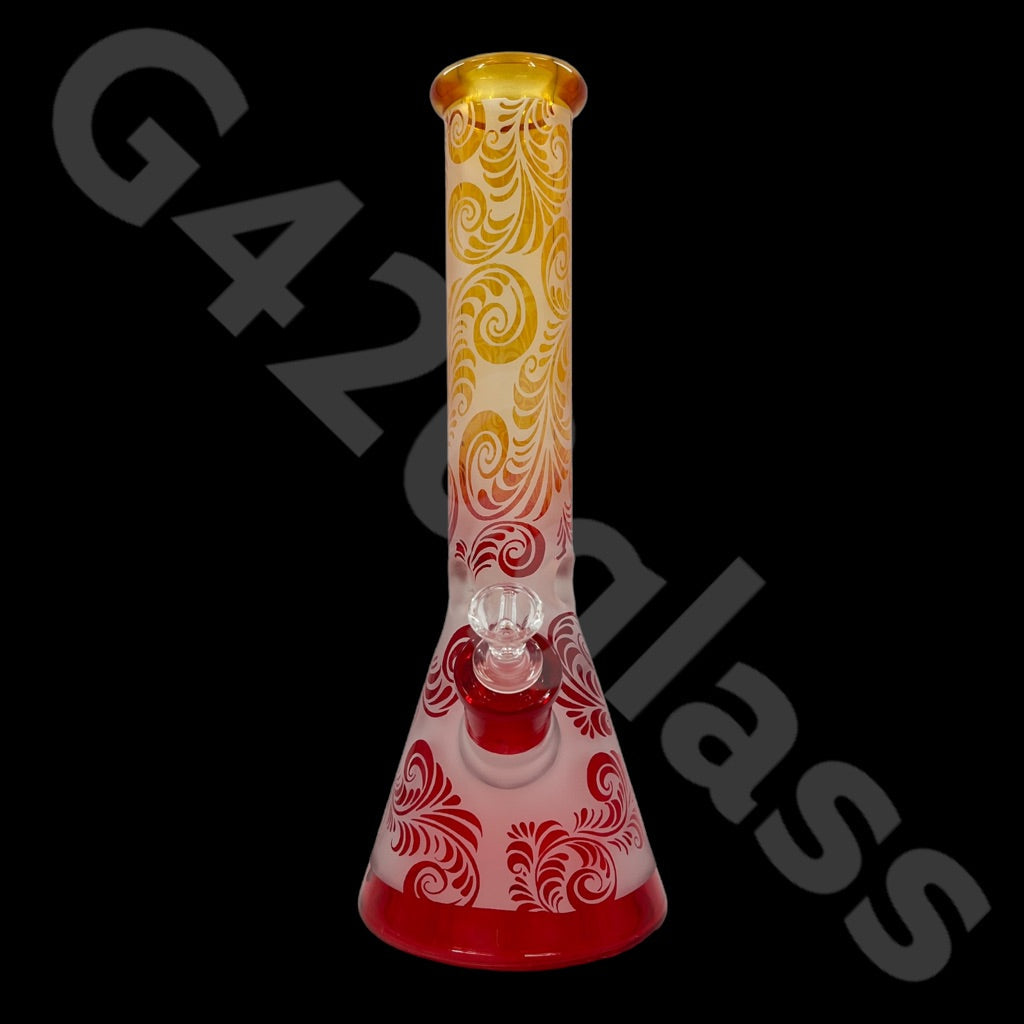 Heavy Duty Beaker Bong Sandblast | 14 Inch