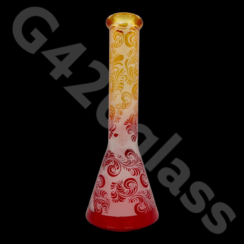 Heavy Duty Beaker Bong Sandblast | 14 Inch