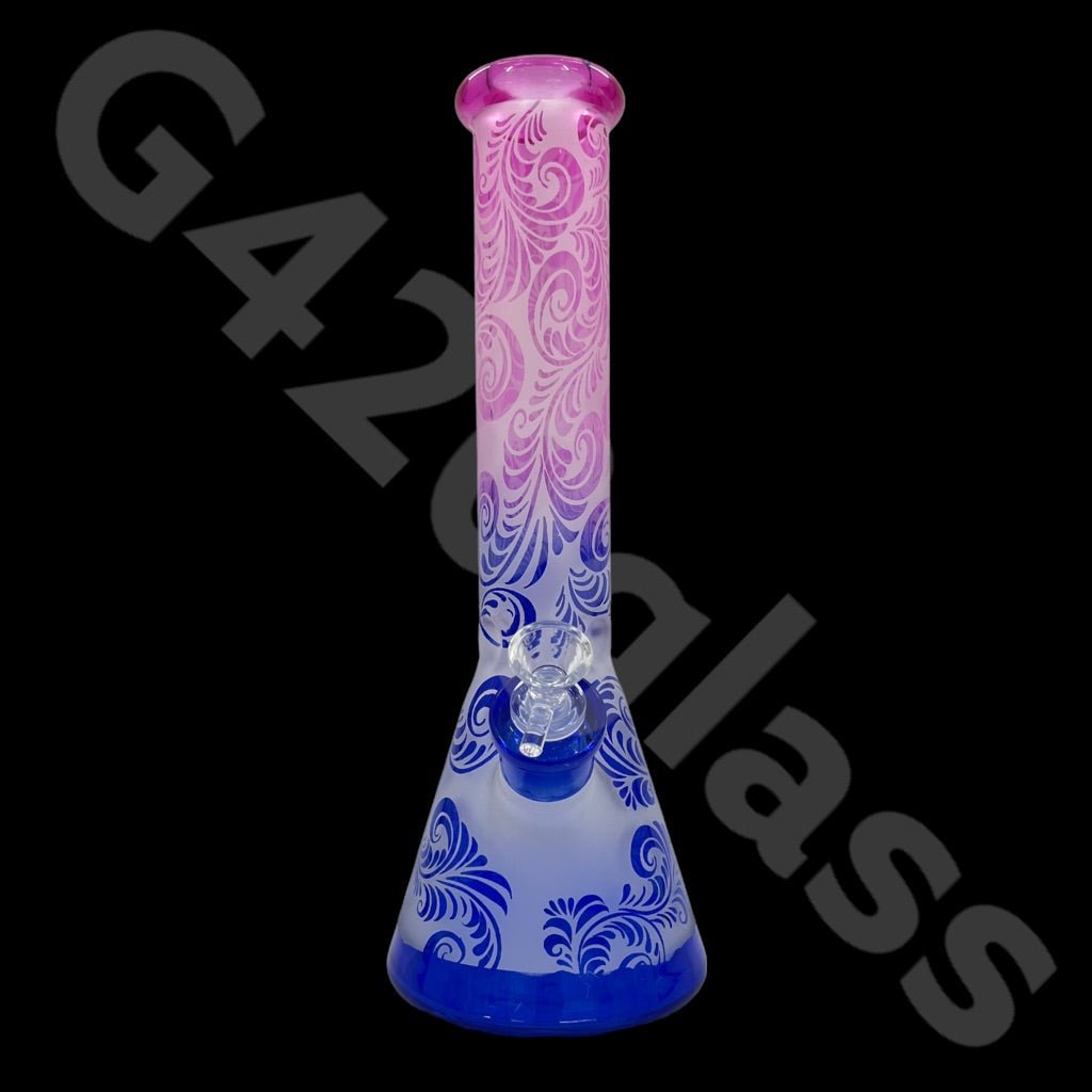 Heavy Duty Beaker Bong Sandblast | 14 Inch