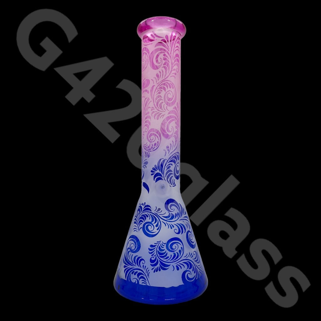 Heavy Duty Beaker Bong Sandblast | 14 Inch