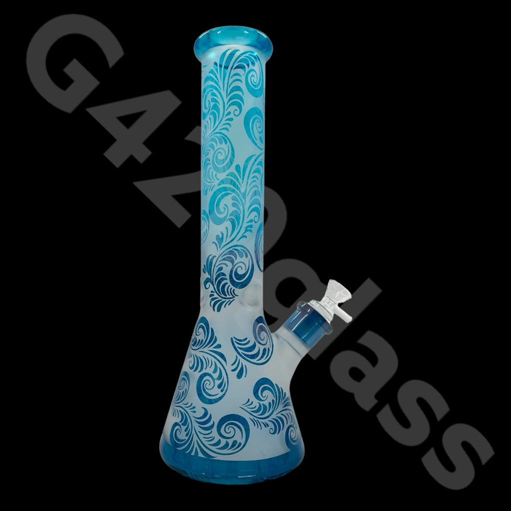 Heavy Duty Beaker Bong Sandblast | 14 Inch