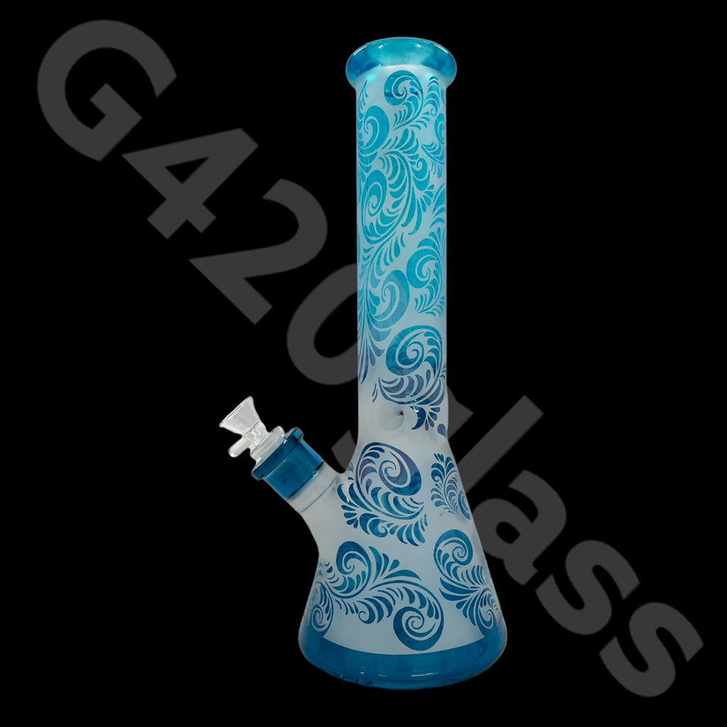 Heavy Duty Beaker Bong Sandblast | 14 Inch